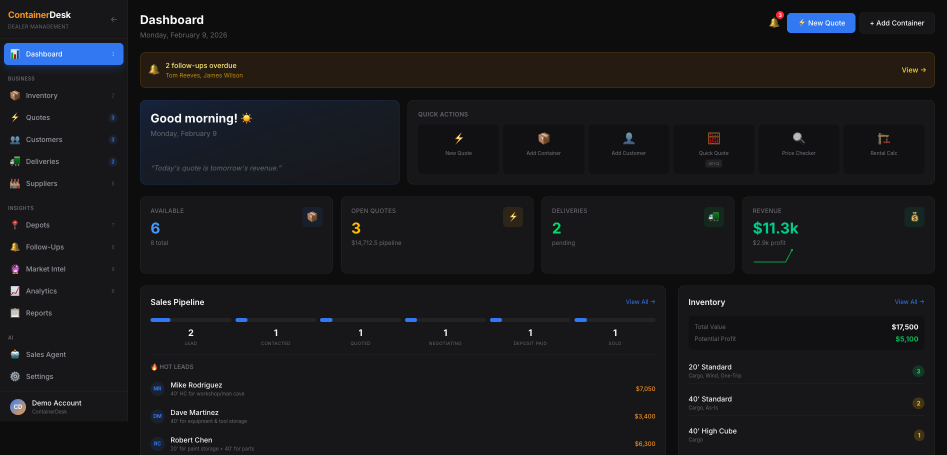ContainerDesk Dashboard